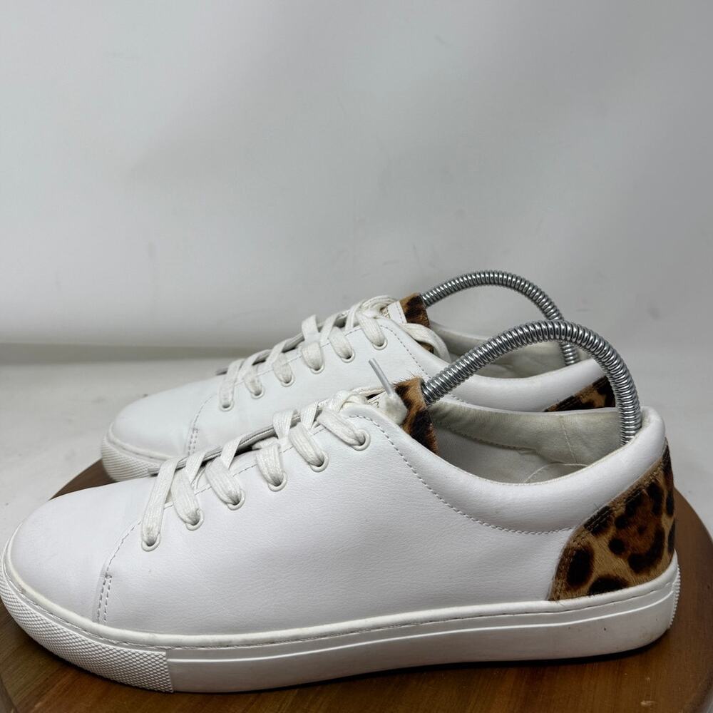J Crew Sneakers Womens Road Trip Leopard Calf Hair White Brown Size 9.5 - Picture 7 of 8